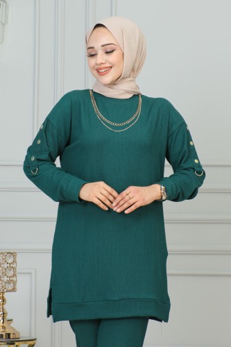 Kolyeli İkili Takım-4002 Zümrüt yeşili - LAVİEN (1)