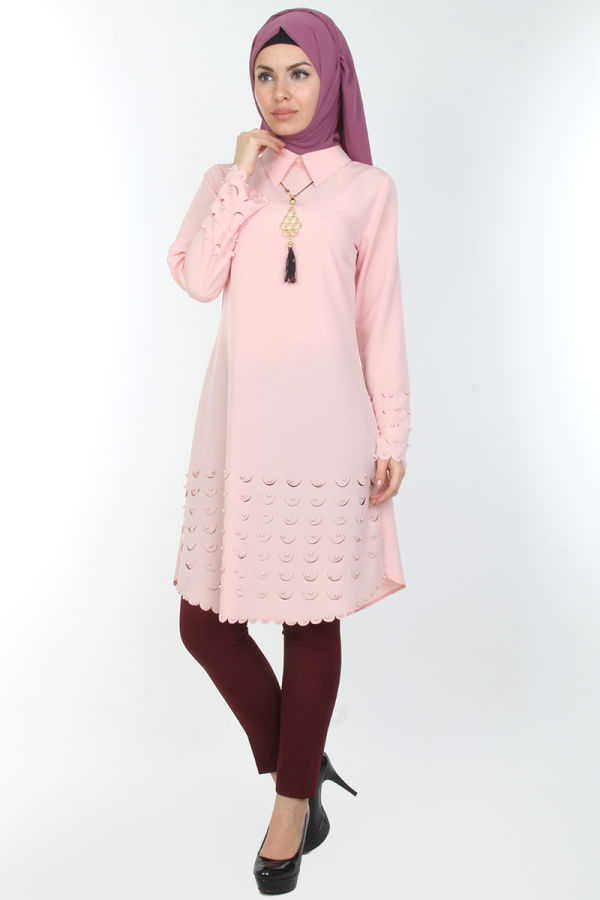 Kolyeli İncili Tunik-0533Pudra