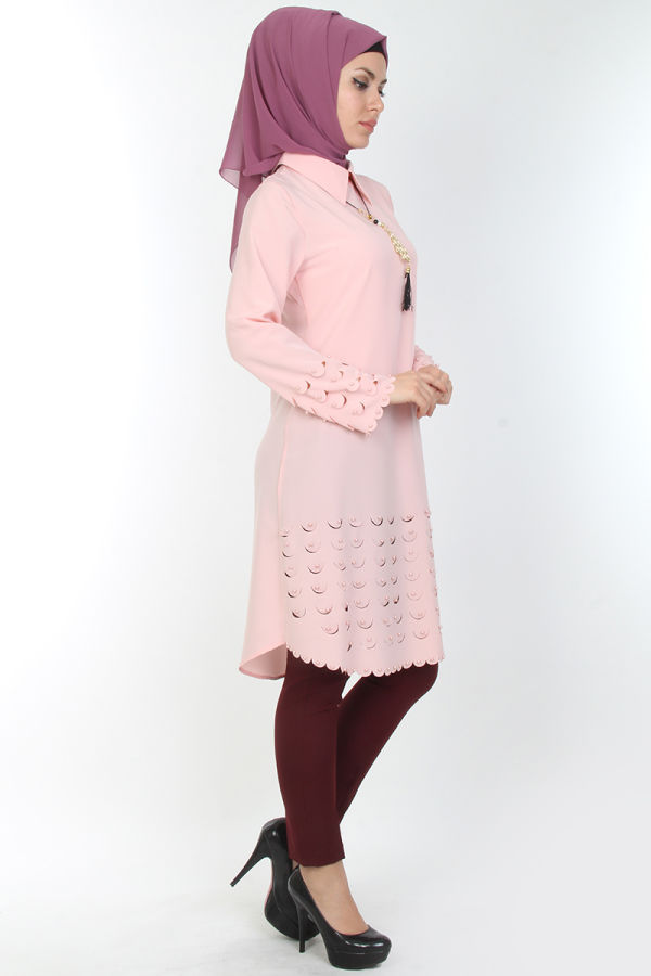 Kolyeli İncili Tunik-0533Pudra