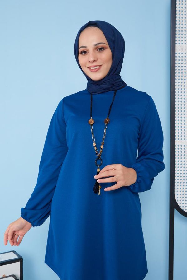 Kolyeli Tunik-3103 İndigo