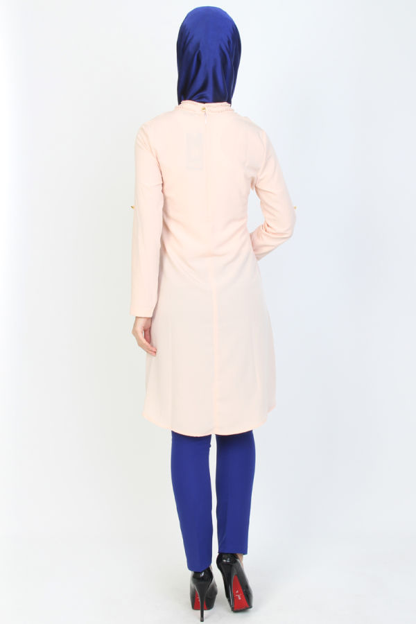 Lazer Kesim İnci detay Tunik-Pudra3454