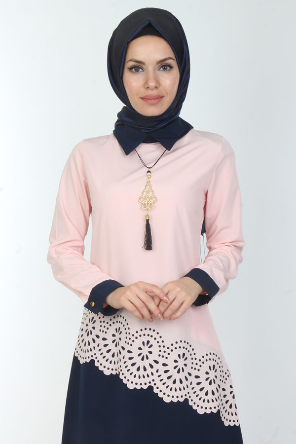 Lazer Kesim Kolyeli Tunik-Pudralaci2909