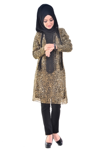 Leopar Desenli Tunik - 1