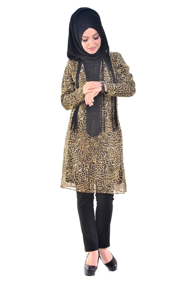 Leopar Desenli Tunik - 1