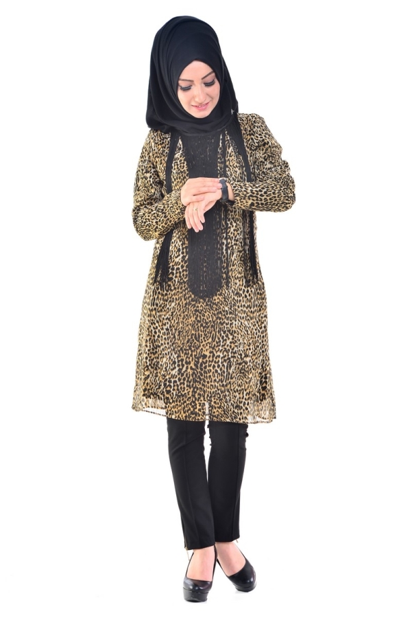 Leopar Desenli Tunik