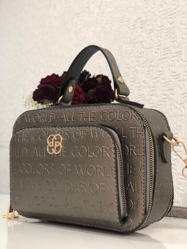 Modaebva - Mini El Ve Omuz Çanta-1939 Gri (1)