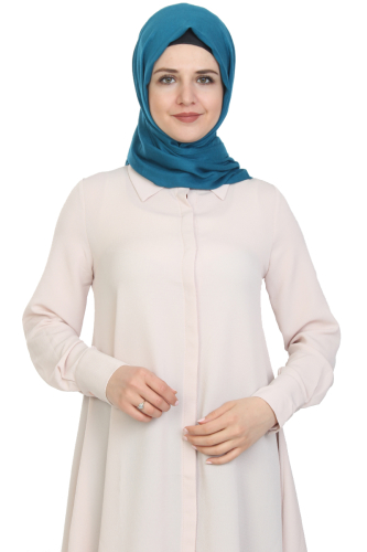 Önden Gizli Düğmeli Mevlana Tunik-Pudra1011 - 2