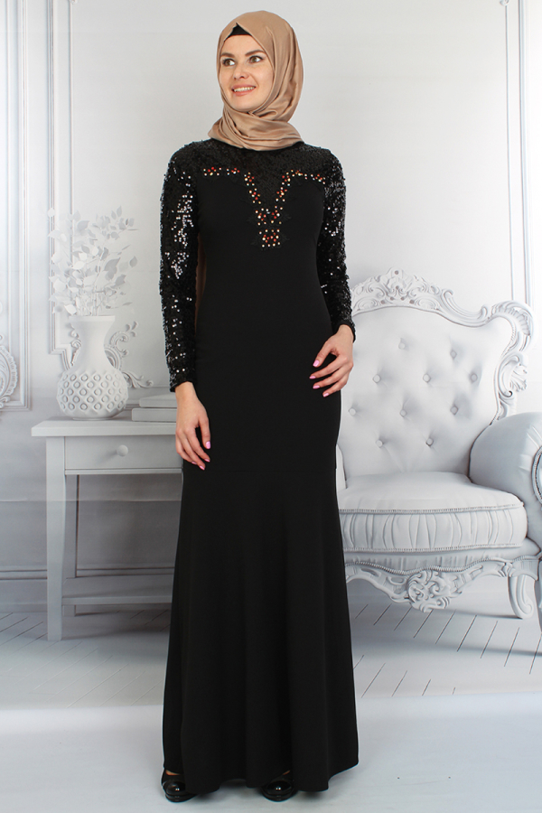 Pul Payet Detaylı Balık Model Abiye-0055