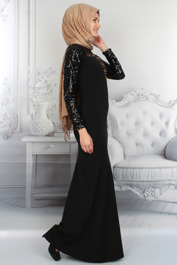 Pul Payet Detaylı Balık Model Abiye-0055