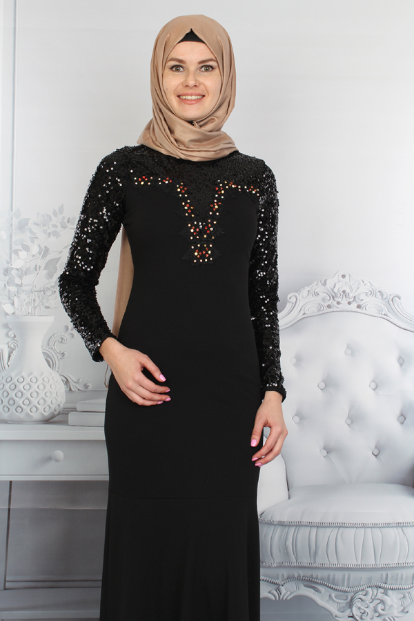 Pul Payet Detaylı Balık Model Abiye-0055