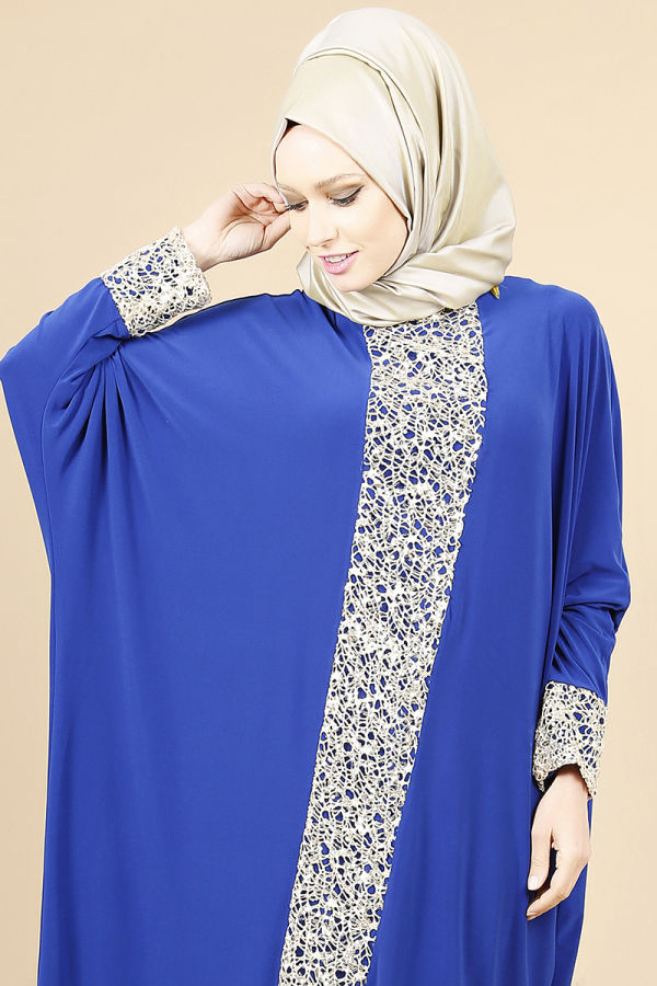 Pul Payet Gold Detay Yarasa Tunik-Mavi0518