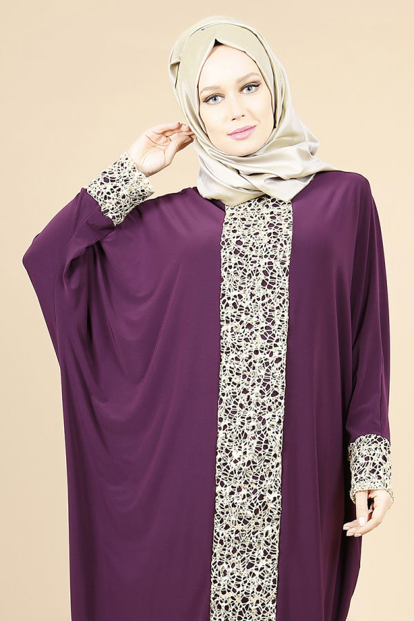 Pul Payet Gold Detay Yarasa Tunik-Mürdüm0518