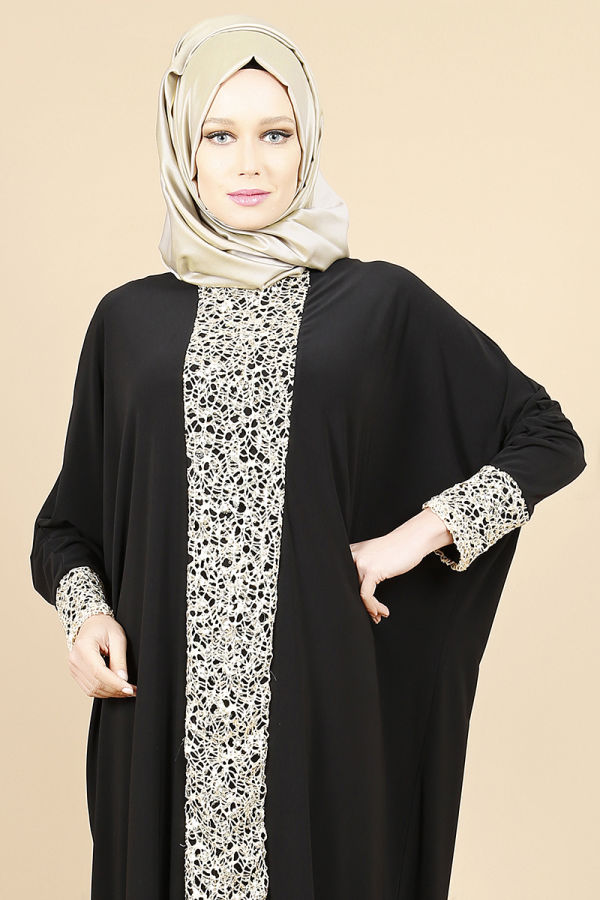 Pul Payet Gold Detay Yarasa Tunik-Siyah0518