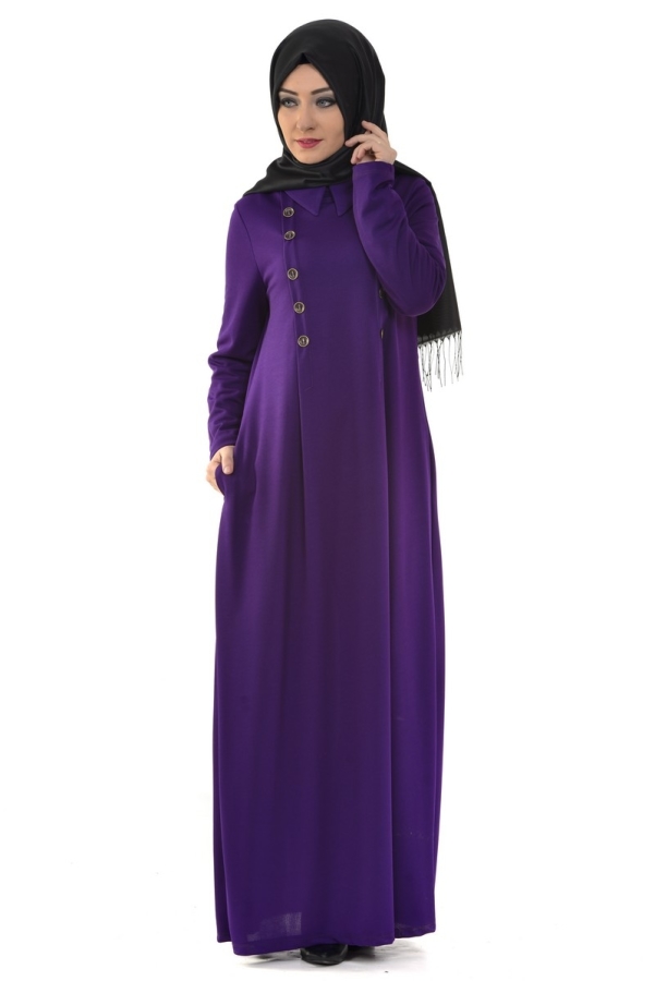 Rahat Ve Şık Spor Elbise Mor-4013