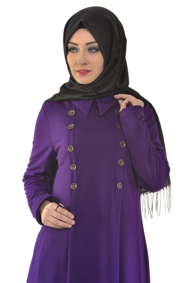 Rahat Ve Şık Spor Elbise Mor-4013