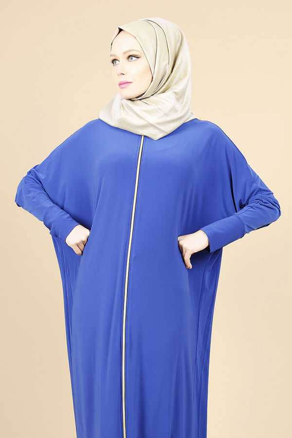 Sandy Fermuarlı Ferace-Mavi-0131