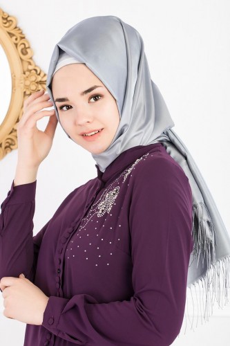 Modaebva - Senem Tafta Şal-1140 Gümüş