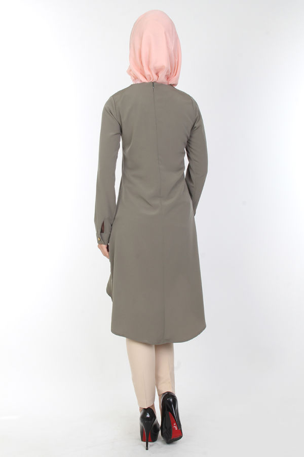 Serap Nakışlı Tunik-0534Haki