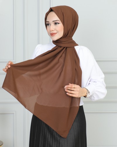 JAWEL ŞAL - Şifon Şal-1942 Koyu Kahve