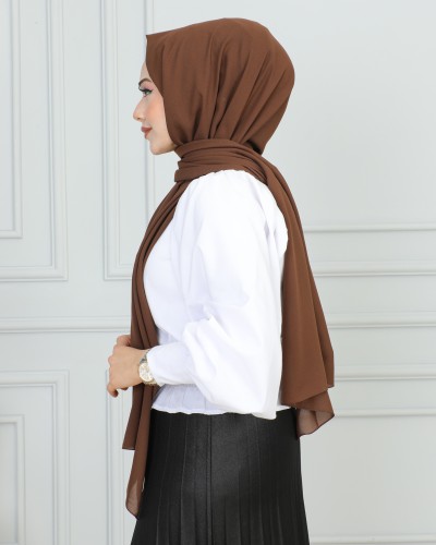 JAWEL ŞAL - Şifon Şal-1942 Koyu Kahve (1)