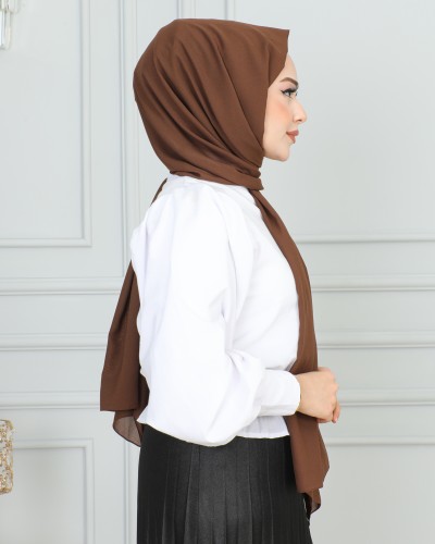 Şifon Şal-1942 Koyu Kahve - Thumbnail