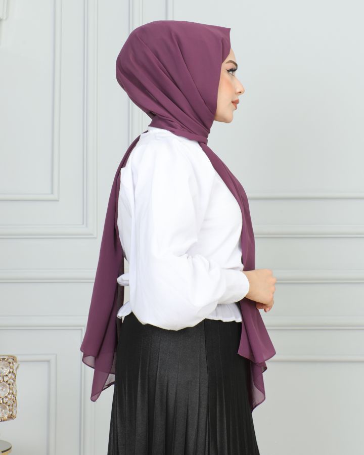Şifon Şal-1942 Koyu Lila - 4