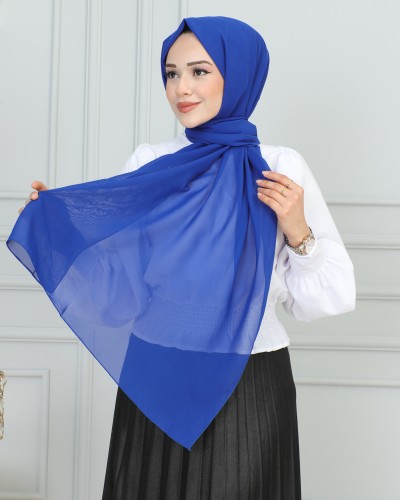 Şifon Şal-1942 Saks mavisi - 1