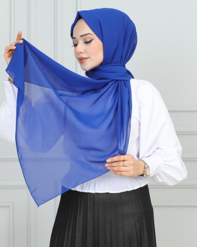 Şifon Şal-1942 Saks mavisi - 4