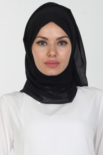 Modaebva - Şifon Şal-Siyah502 (1)