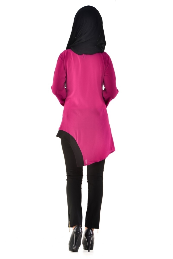 Verev Kesim Tunik Fuşya-B45