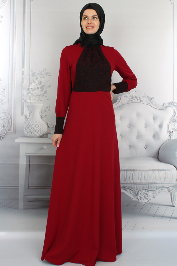 Yaka Gül Detaylı Abiye-0032