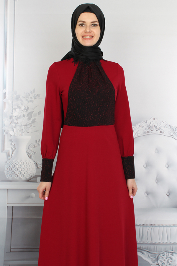 Yaka Gül Detaylı Abiye-0032