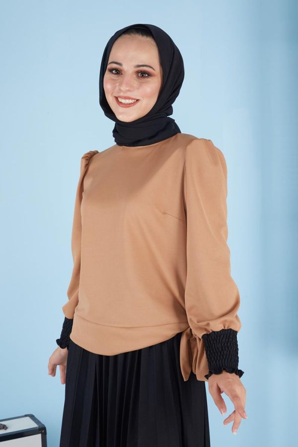 Yandan Bağlamalı Etekli Takım-3090 Taba