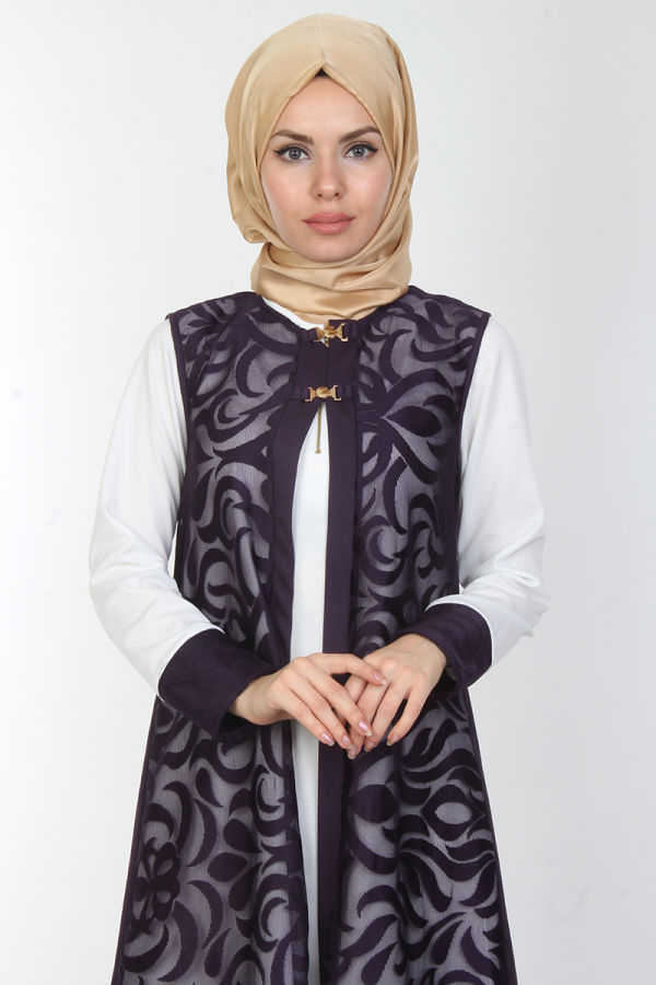 Yeleği Yakma 2'li Takım-0537Mor